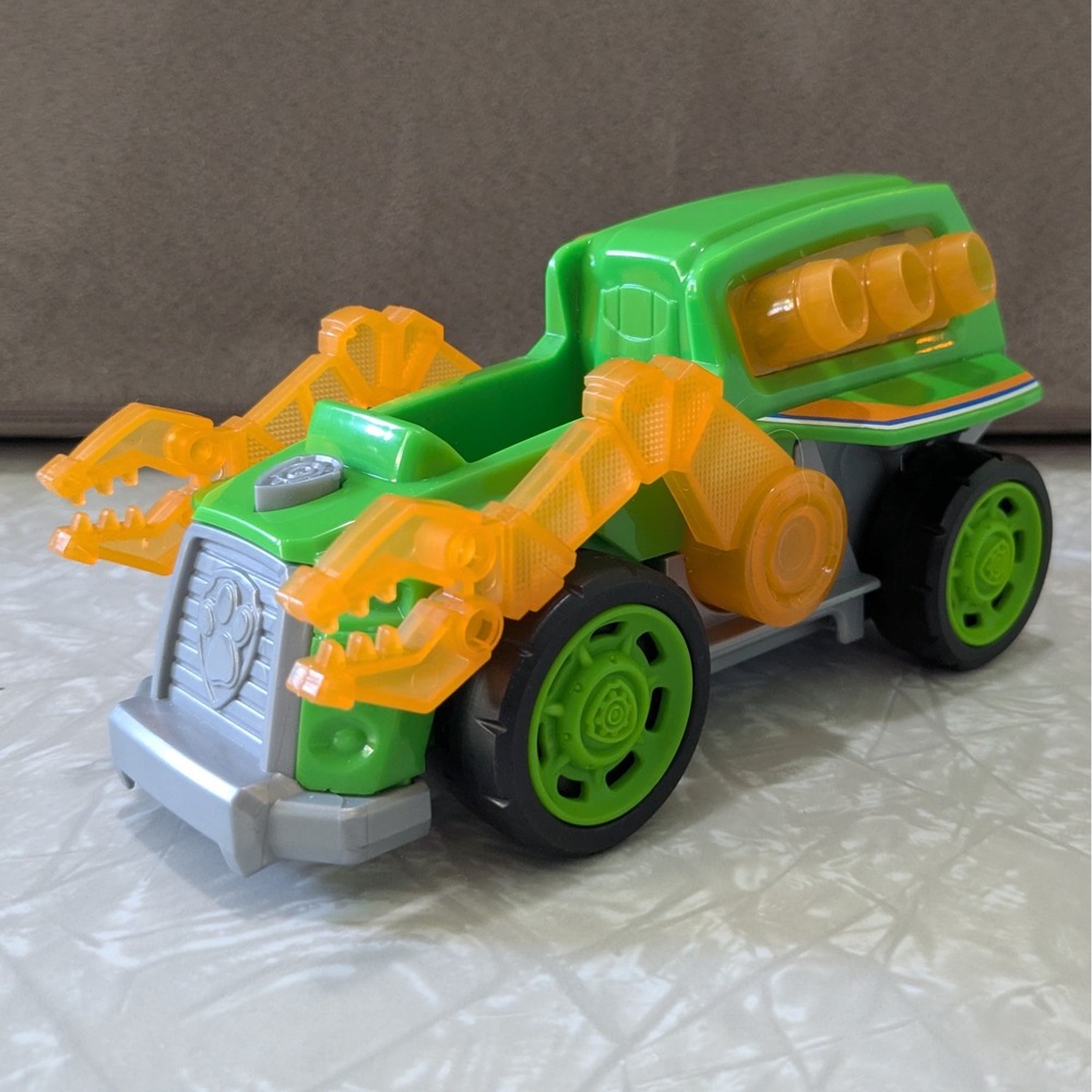 PAW Patrol Mighty Pups Super PAWs Rocky Deluxe Vehicle Green Toy Truck -Untested